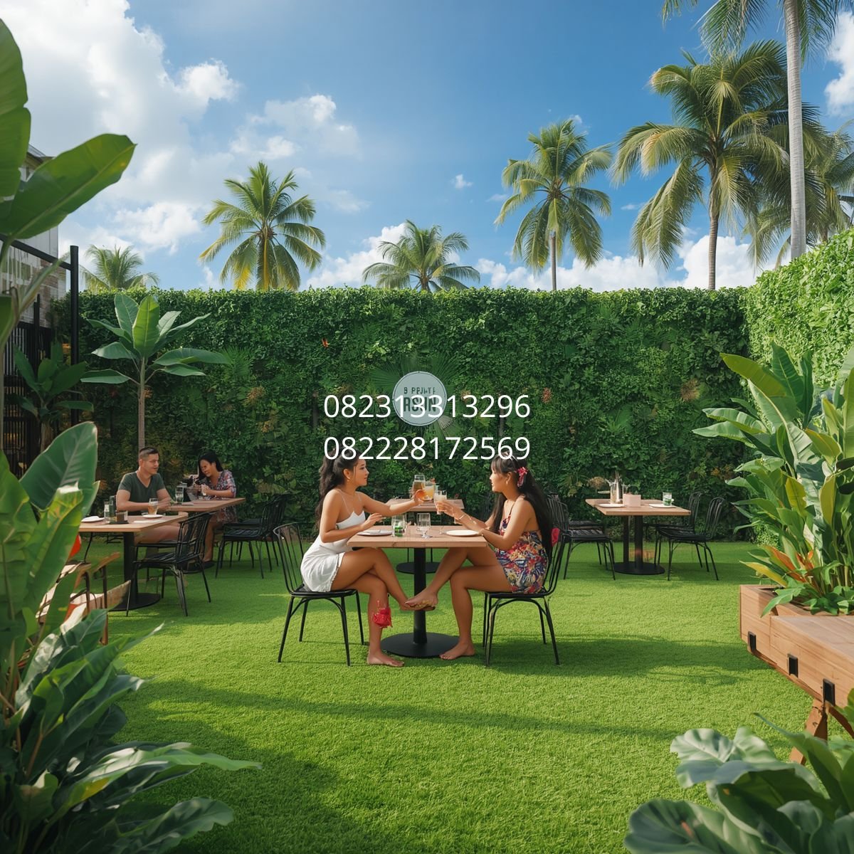 rumput sintetis taman cafe
