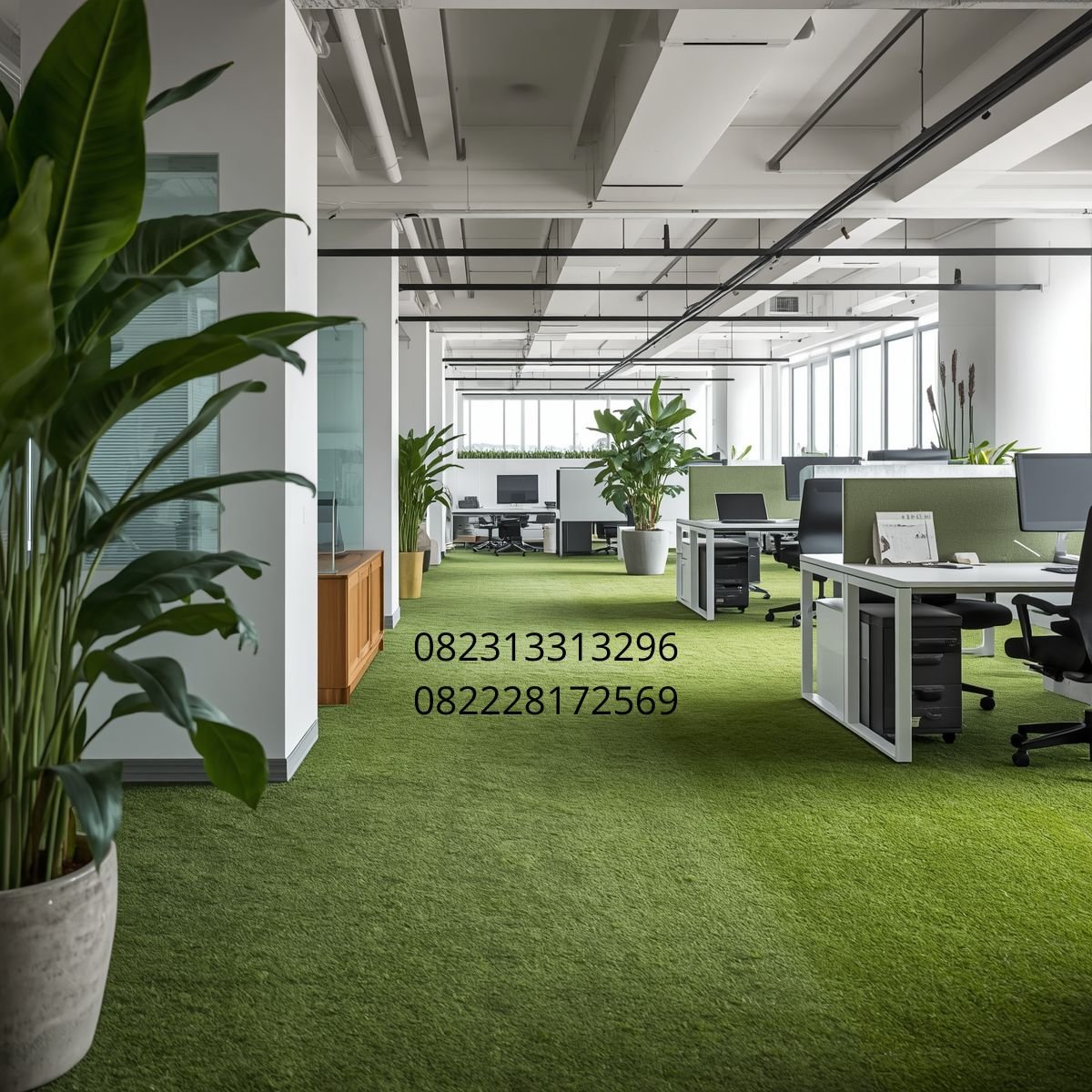 rumput sintetis indoor kantor