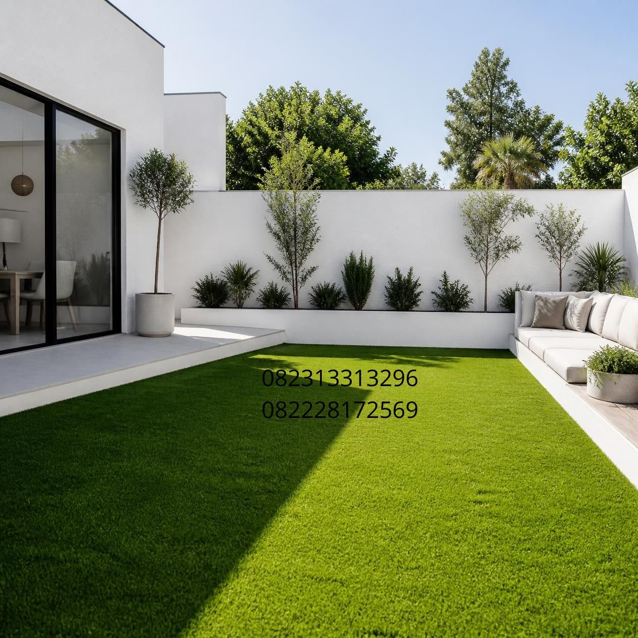 rumput sintetis halaman rumah