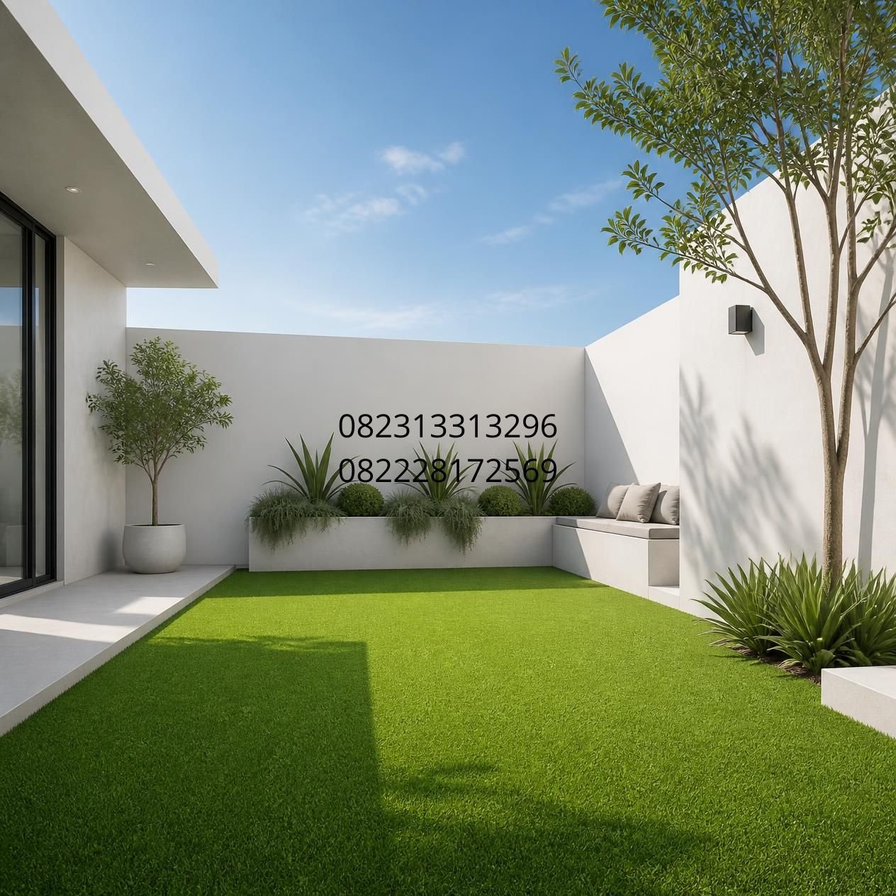 rumput sintetis outdoor minimalis