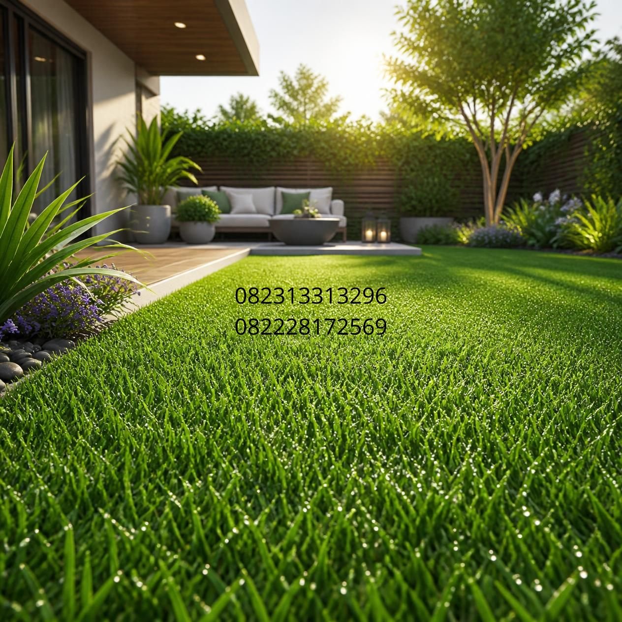 rumput sintetis taman rumah