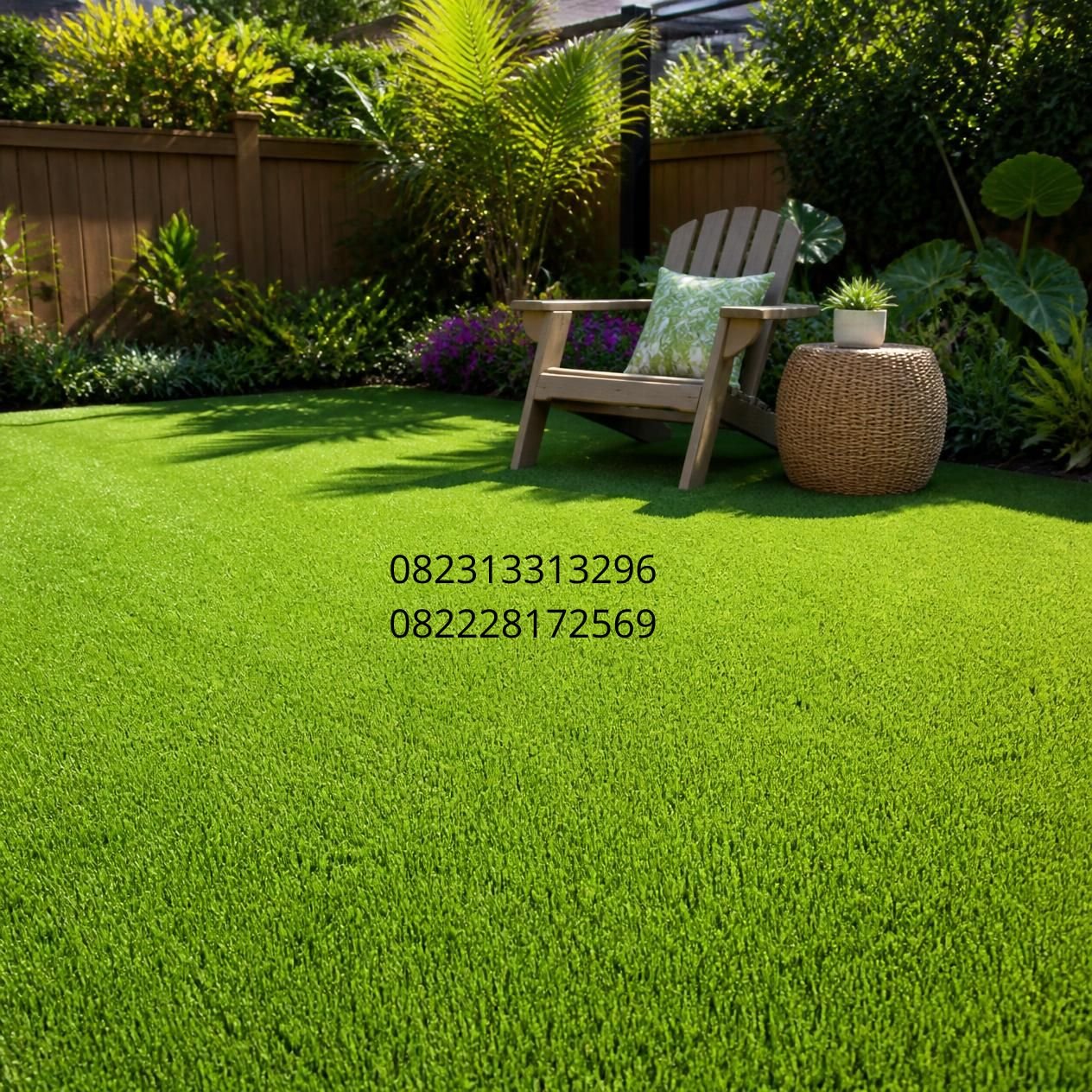 rumput sintetis tampilan alami