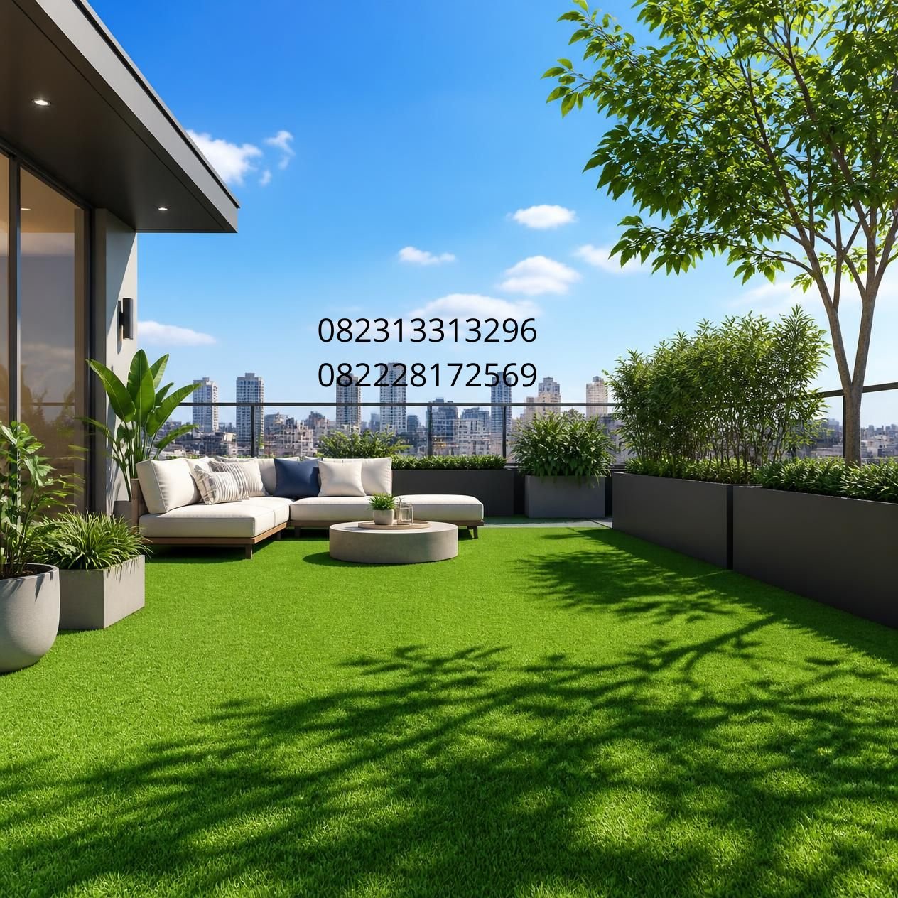 rumput sintetis untuk taman rumah