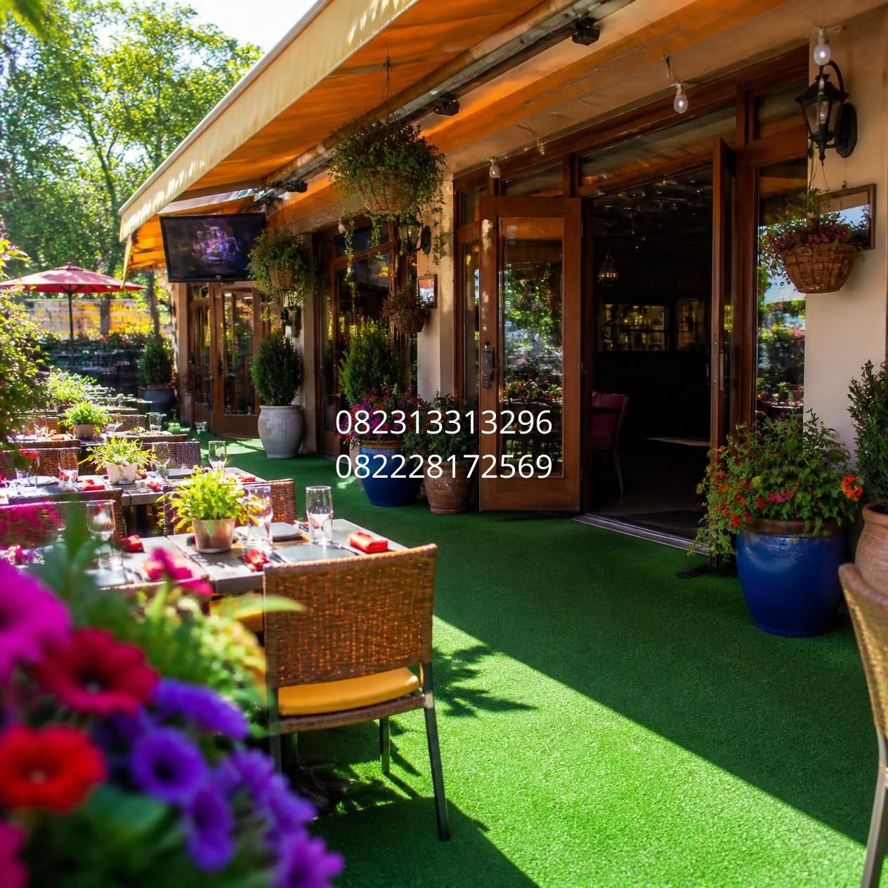 rumput sintetis outdoor restoran