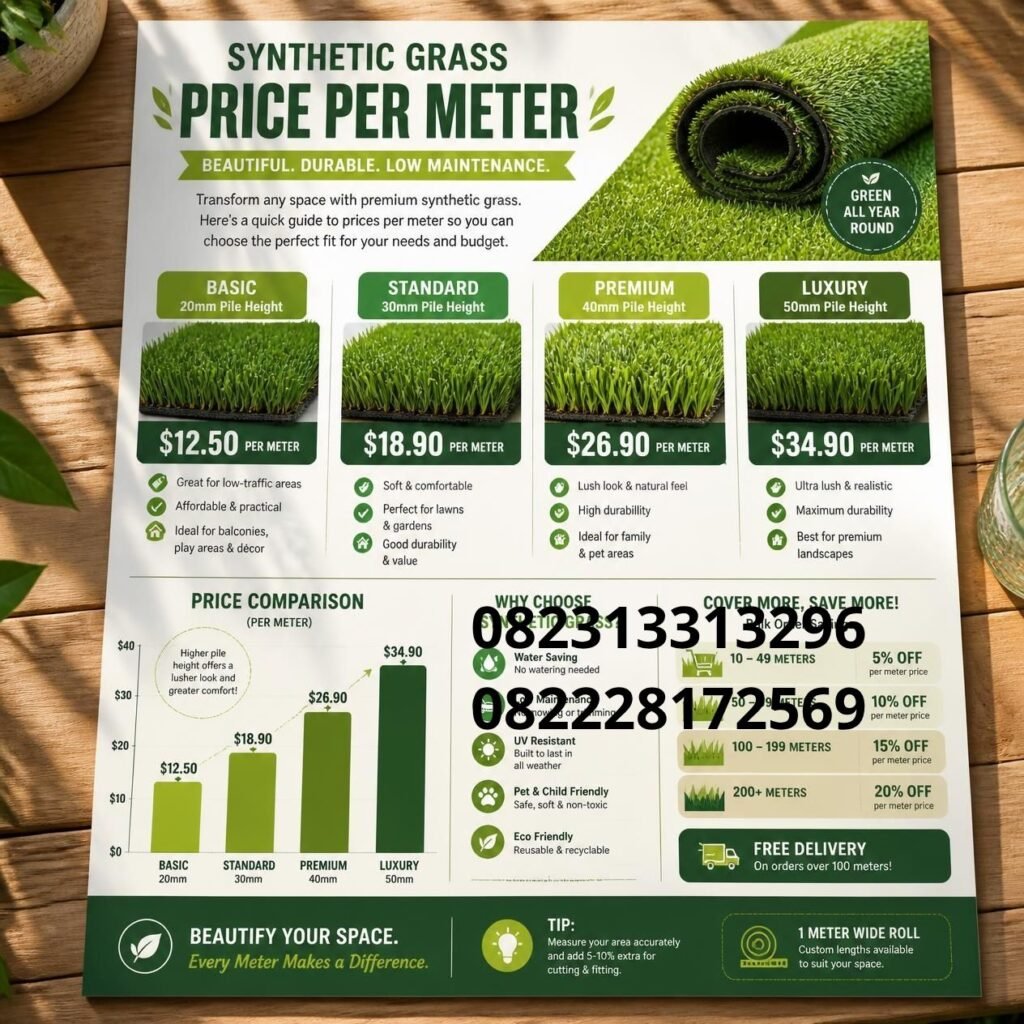 Harga rumput sintetis outdoor per meter