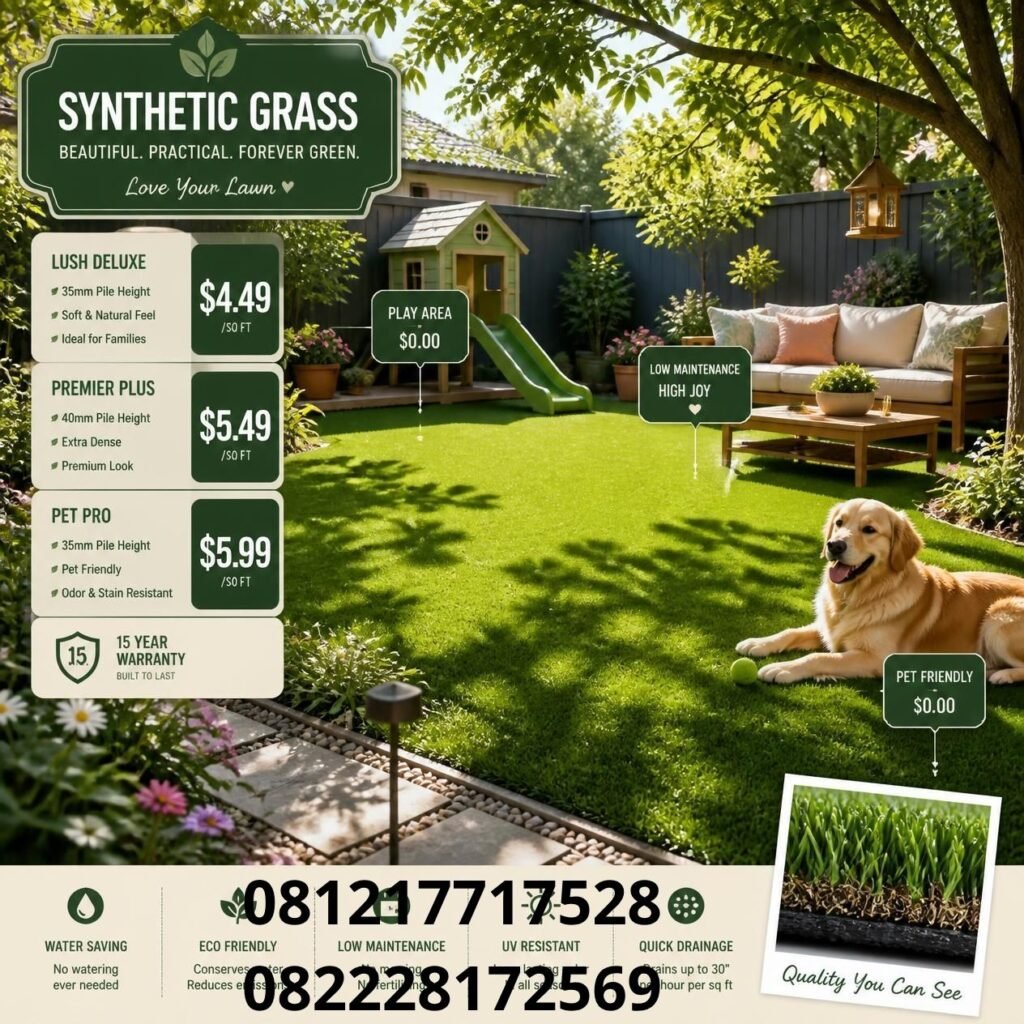 Harga rumput sintetis taman outdoor