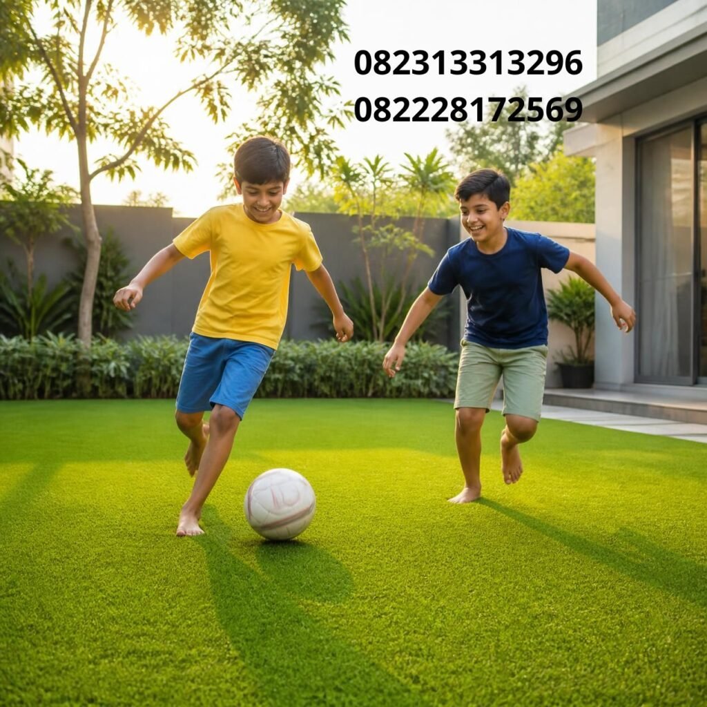 rumput sintetis aman anak