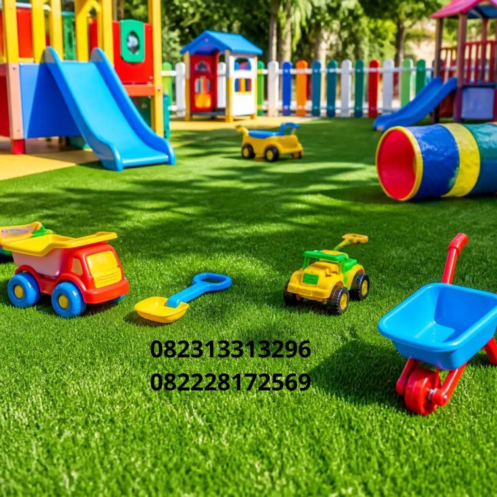 rumput sintetis aman untuk anak
