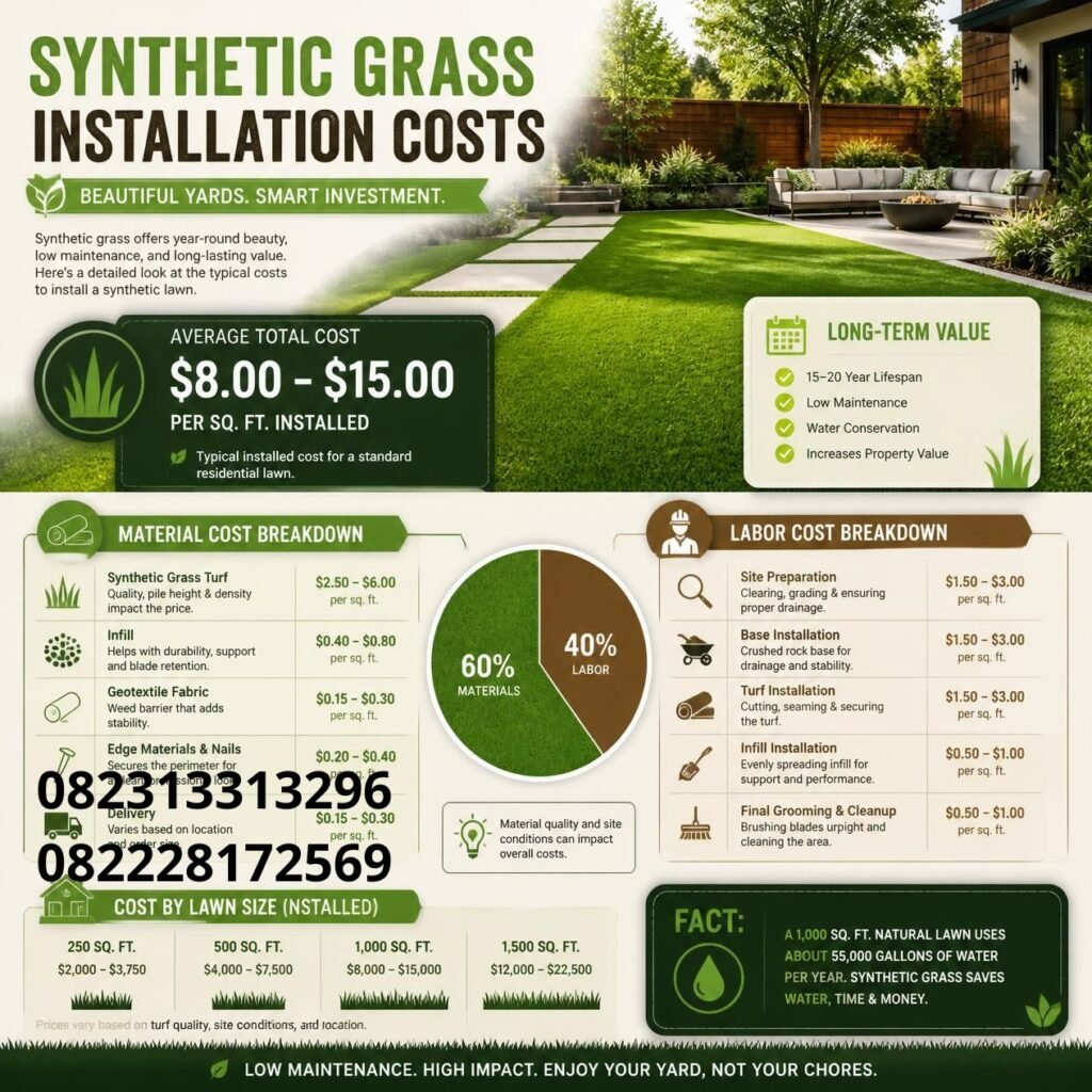 Biaya Pemasangan Rumput Sintetis