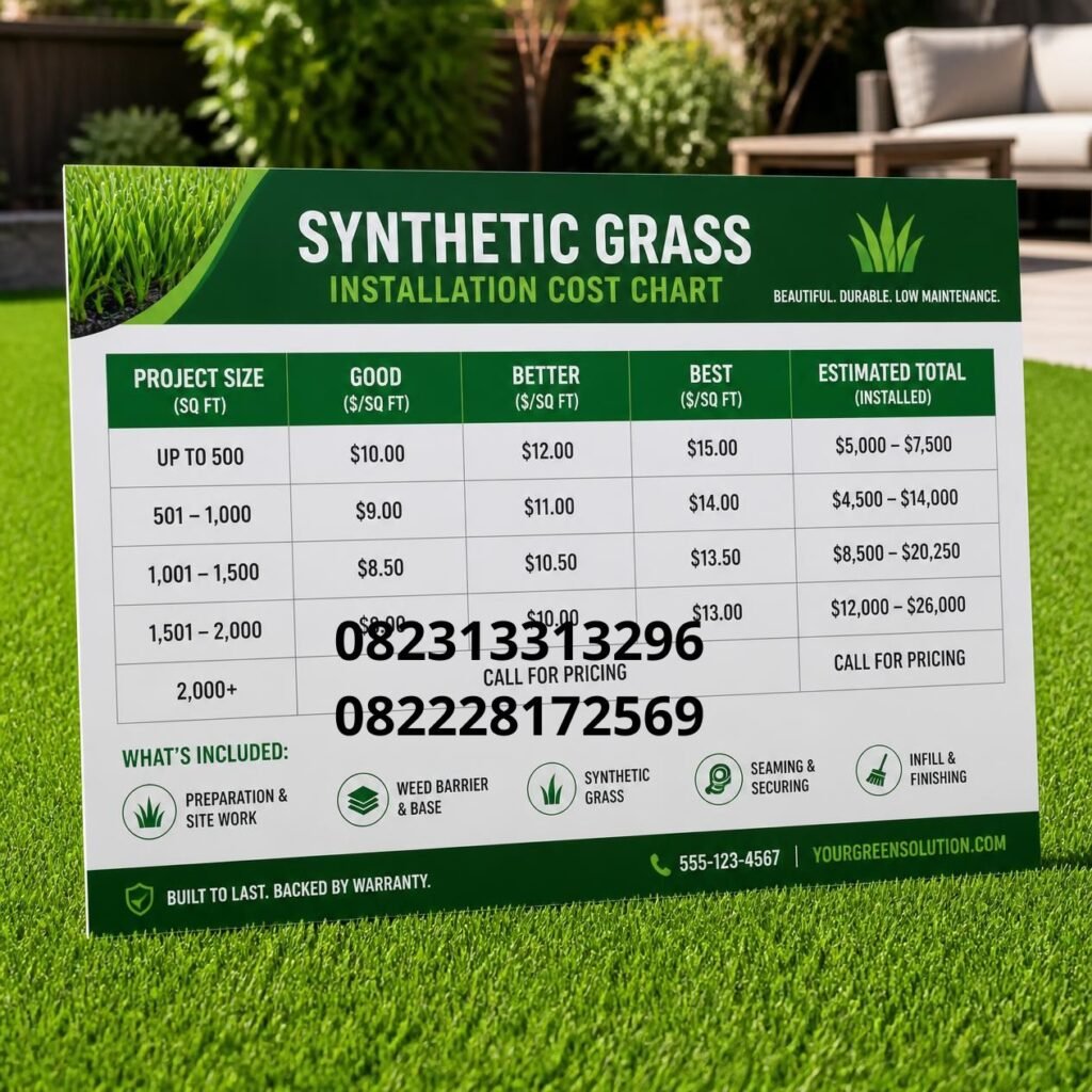 Harga Pasang Rumput Sintetis Murah