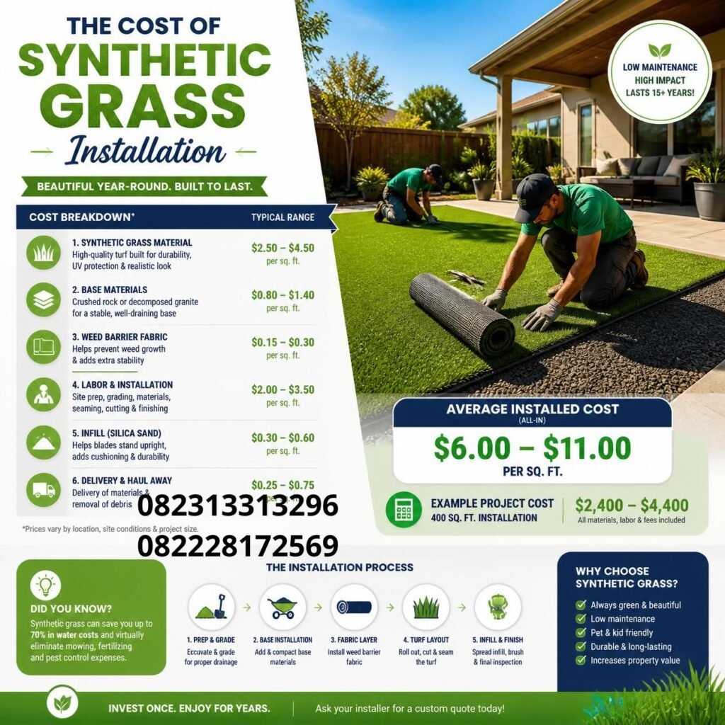 Harga Pasang Rumput Sintetis Profesional