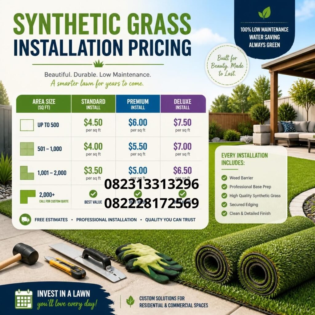 Harga Pasang Rumput Sintetis Terbaru