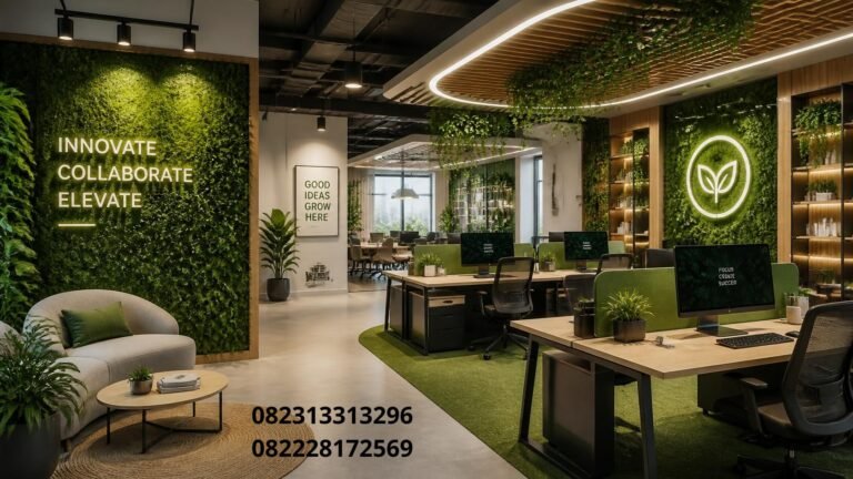Rumput Sintetis Dekor Kantor